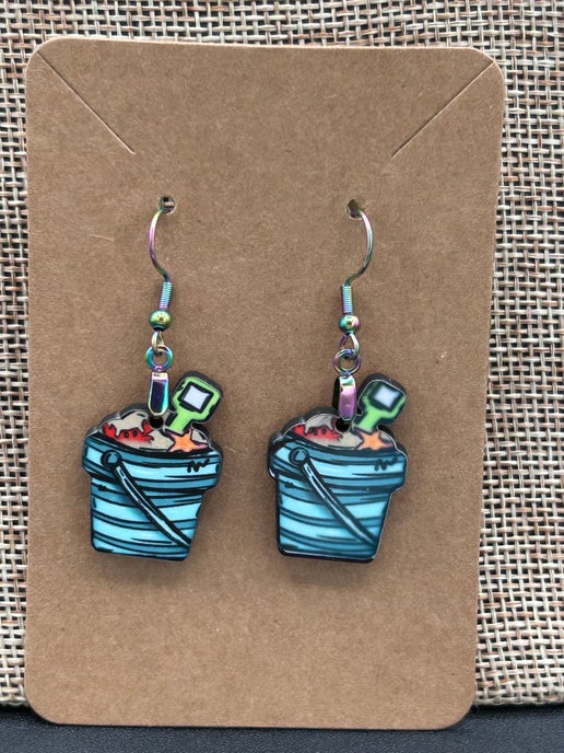 Sandpail Shaped Sublimated Earrings