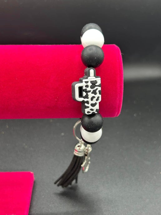 Silicone Bead Wristlet Keychain