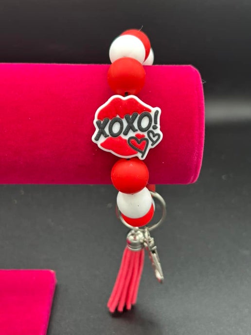 Silicone Bead Wristlet Keychain