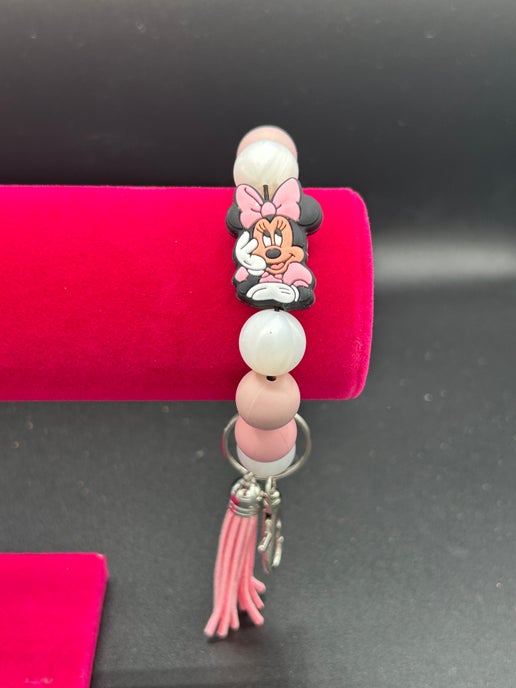 Silicone Bead Wristlet Keychain