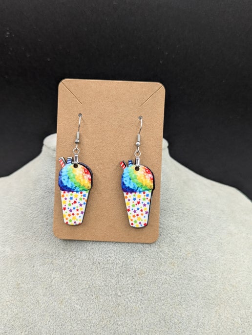 Ice Drink Shaped Sublimated Earring 1.5 inch MDF