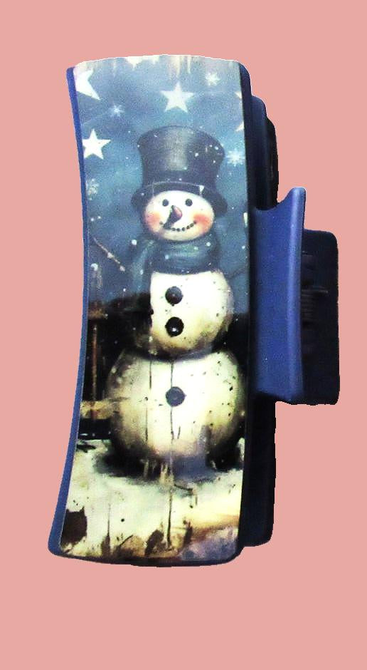 Snoman Themed Sublimated Hair Clip Large