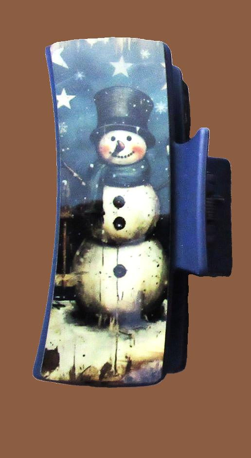 Snoman Themed Sublimated Hair Clip Large
