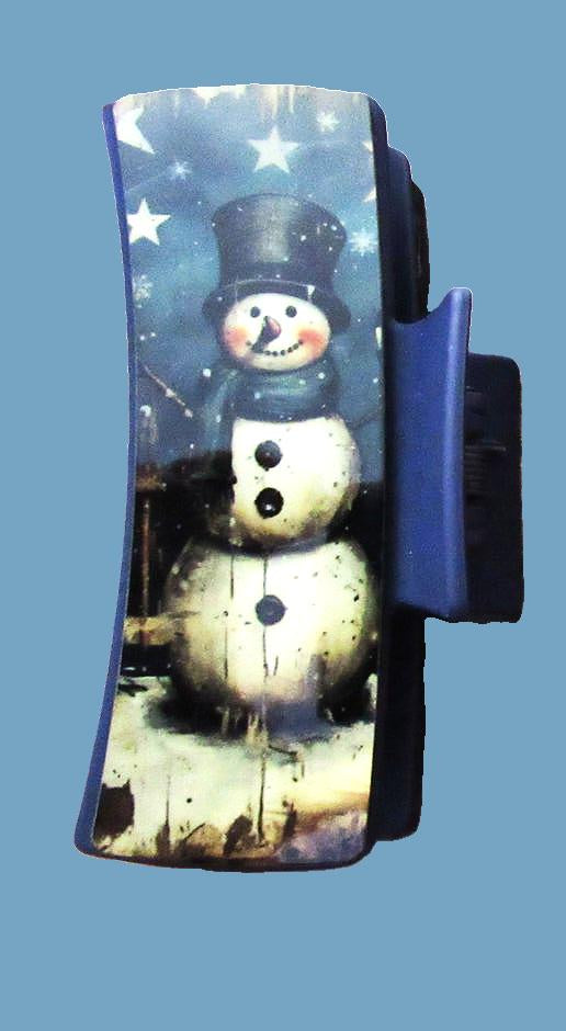 Snoman Themed Sublimated Hair Clip Large