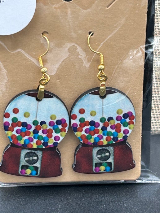 Snow Globe Shaped Sublimated Earrings