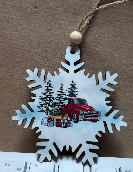 Snowflake Shaped Sublimated Ornament