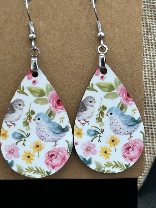 Summer Themed Teardrop Shaped Sublimated Earring