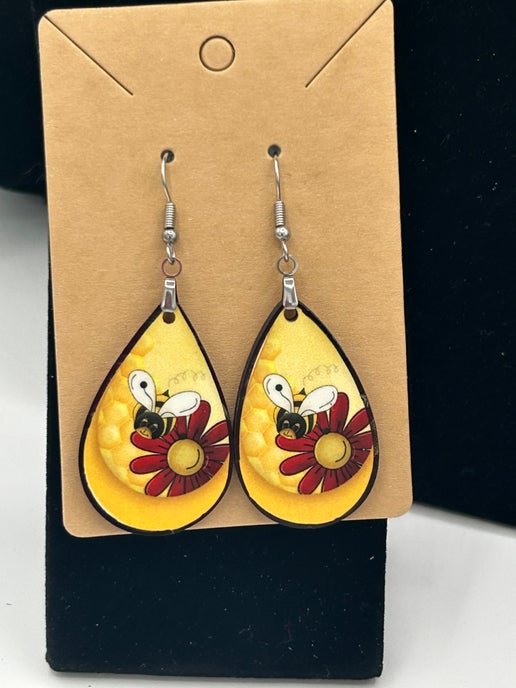 Summer Themed Teardrop Shaped Sublimated Earring