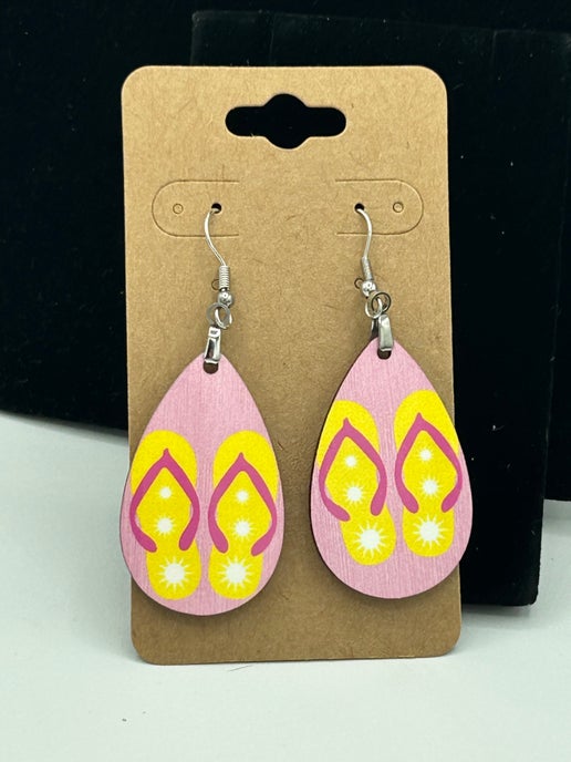 Summer Themed Teardrop Shaped Sublimated Earring