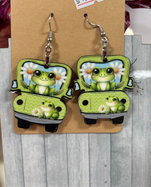 Truck Shaped Sublimated Earring