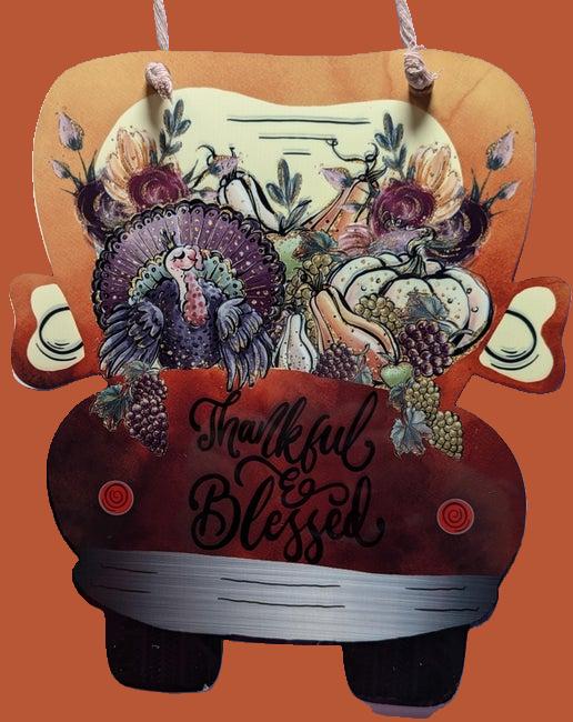 Truck Shaped Sublimated Door Hanger