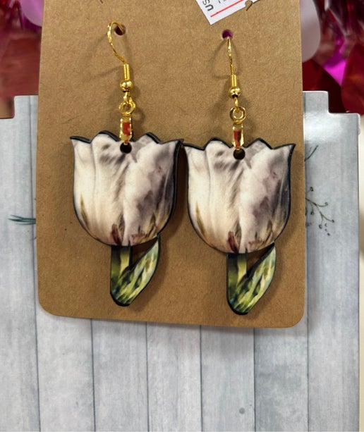 Tulip Shaped Sublimated Earrings