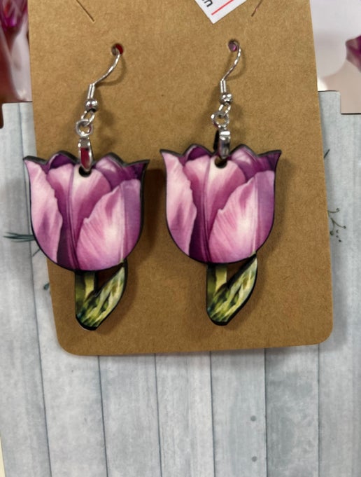 Tulip Shaped Sublimated Earrings