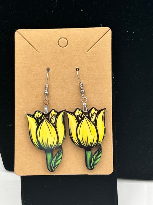Tulip Shaped Sublimated Earrings