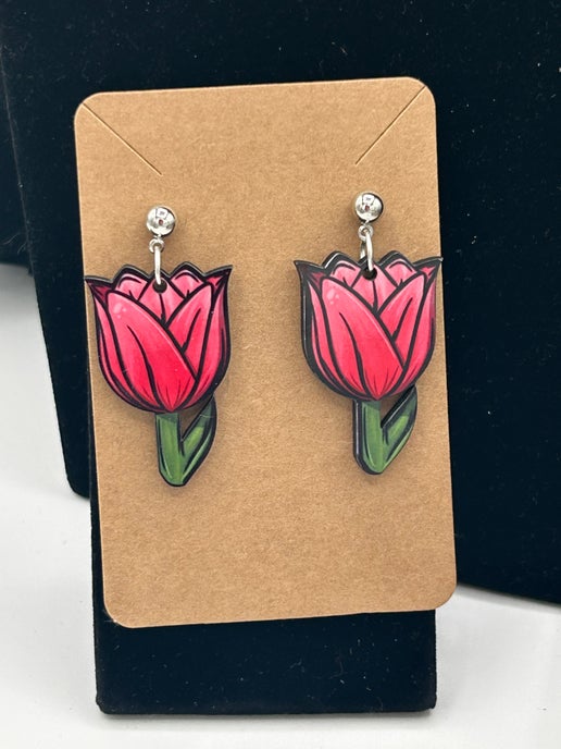 Tulip Shaped Sublimated Earrings