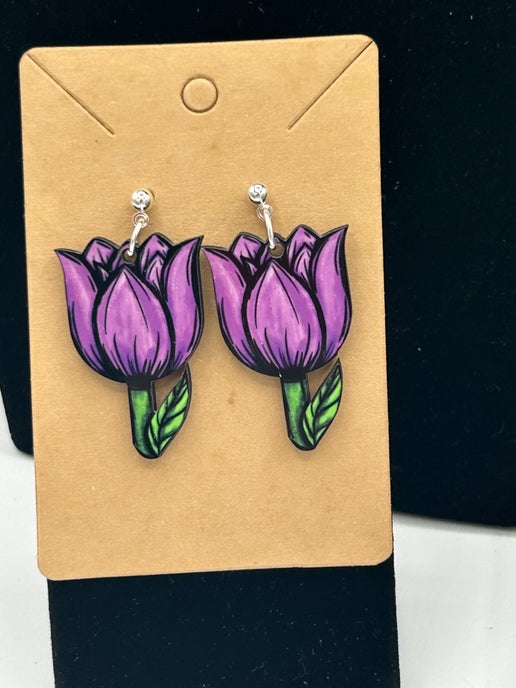 Tulip Shaped Sublimated Earrings