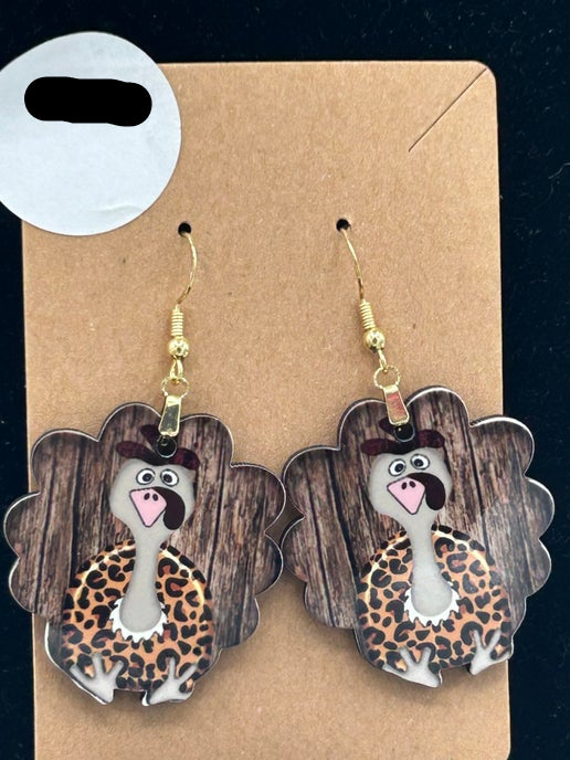 Turkey Shaped Sublimated Earrings