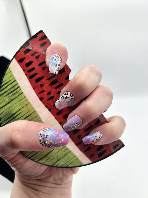 Watermelon Shaped Sublimated Nail Photo Prop MDF