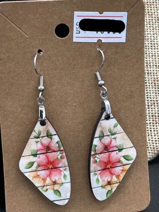Wing Shaped Sublimated Earring
