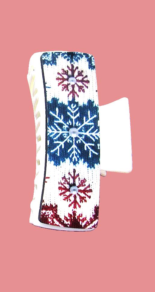 Winter Themed Sublimated 4 inch Hair Clips