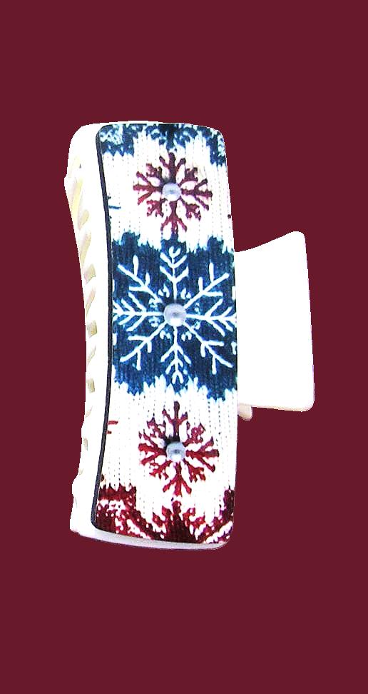 Winter Themed Sublimated 4 inch Hair Clips