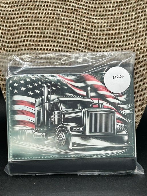 Mens Tri Fold Sublimated Faux Leather Wallet