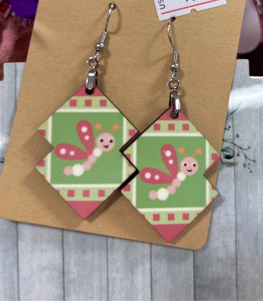 Double Boho Shaped Sublimated Earrings