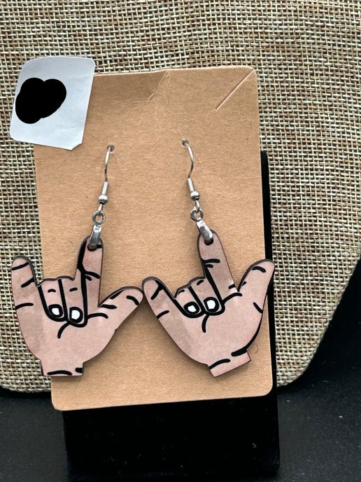 ASL Shaped Sublimated Earring