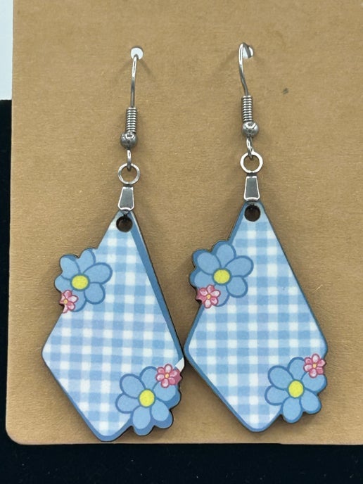 Fancy Flower Shaped Sublimated Earrings