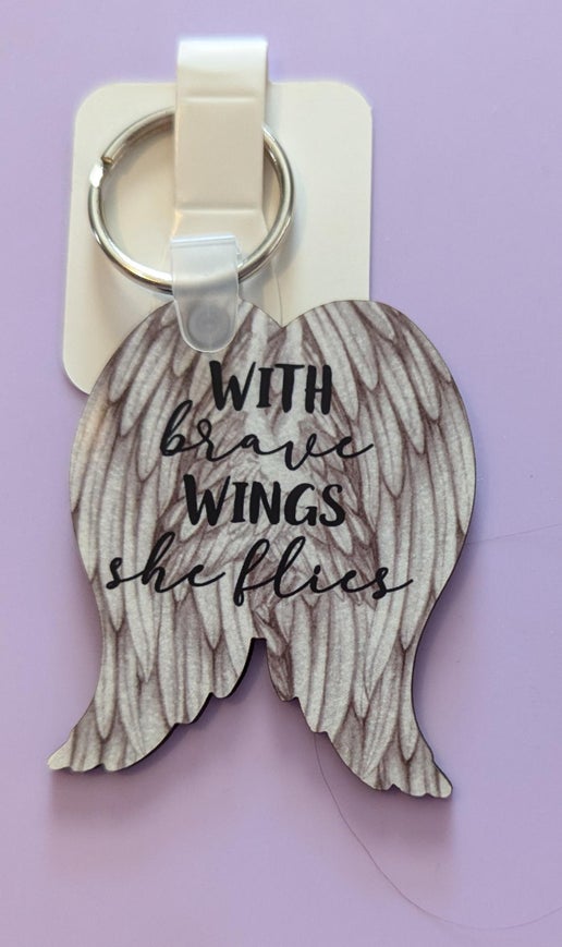Double Wing Shaped Sublimated Keychain