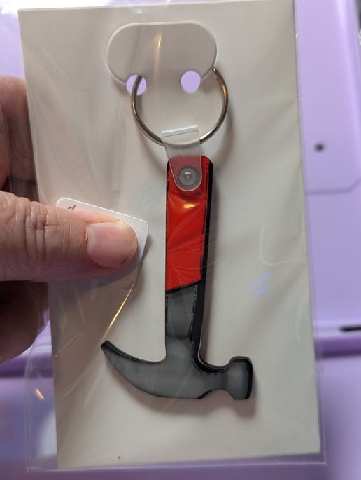 Hammer Shaped Sublimated Keychain