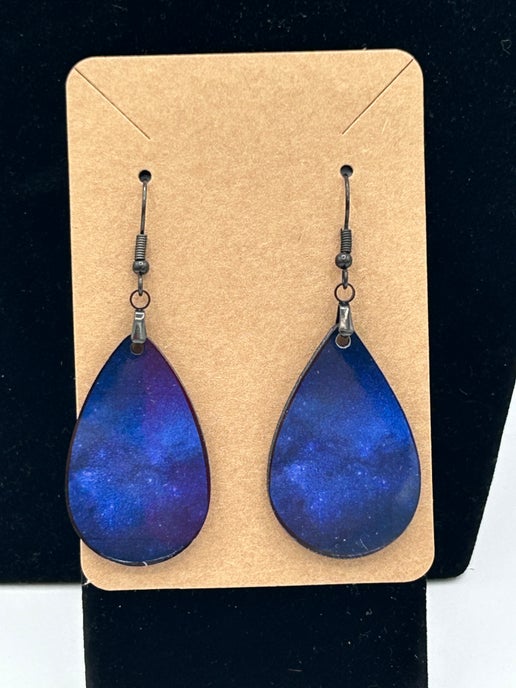 Celestial Themed Sublimated Teardrop Earrings