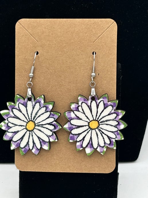 Sunflower Shaped Sublimated Earrings