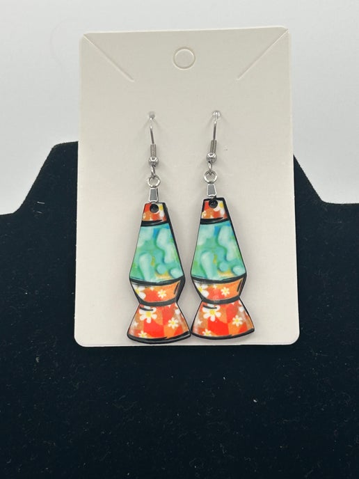 Lava Lamp Shaped Sublimated Earring 1.5 in.