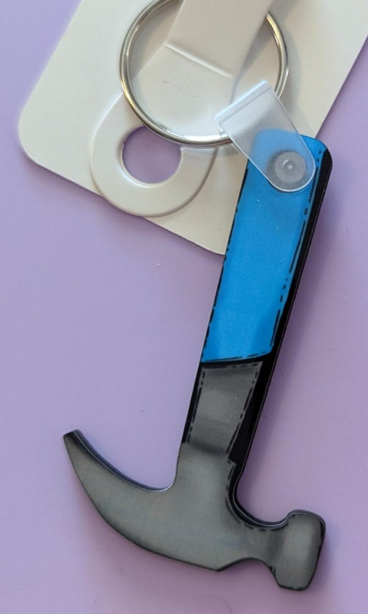 Hammer Shaped Sublimented Keychain