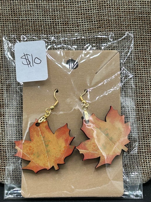 Maple Leaf Shaped Sublimated Earring 1.5 inch