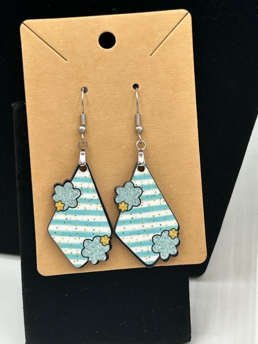 Fancy Flower Shaped Sublimated Earrings