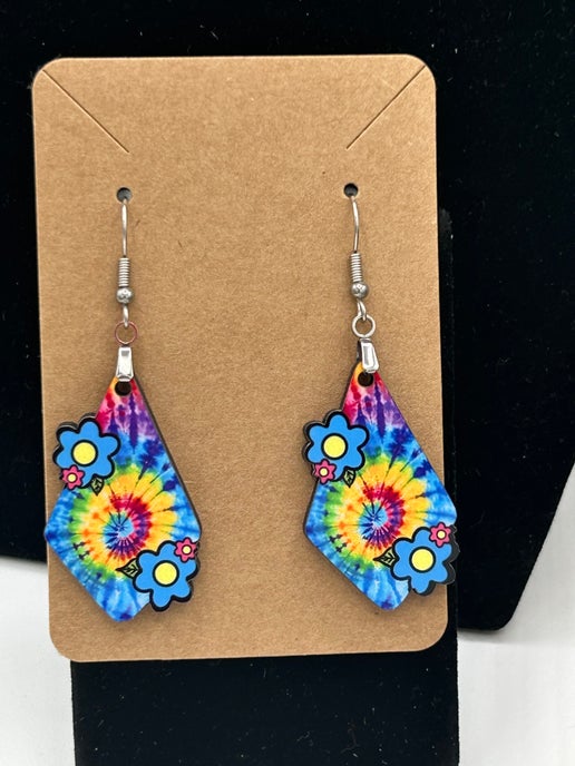 Fancy Flower Shaped Sublimated Earrings