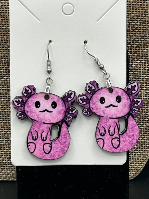 Axoloti Shaped Sublimated Earrings