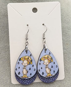 Easter Themed Teardrop Shaped Sublimated Earrings