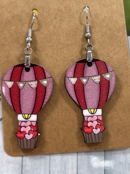 Hot Air Balloon Shaped Sublimated Earring