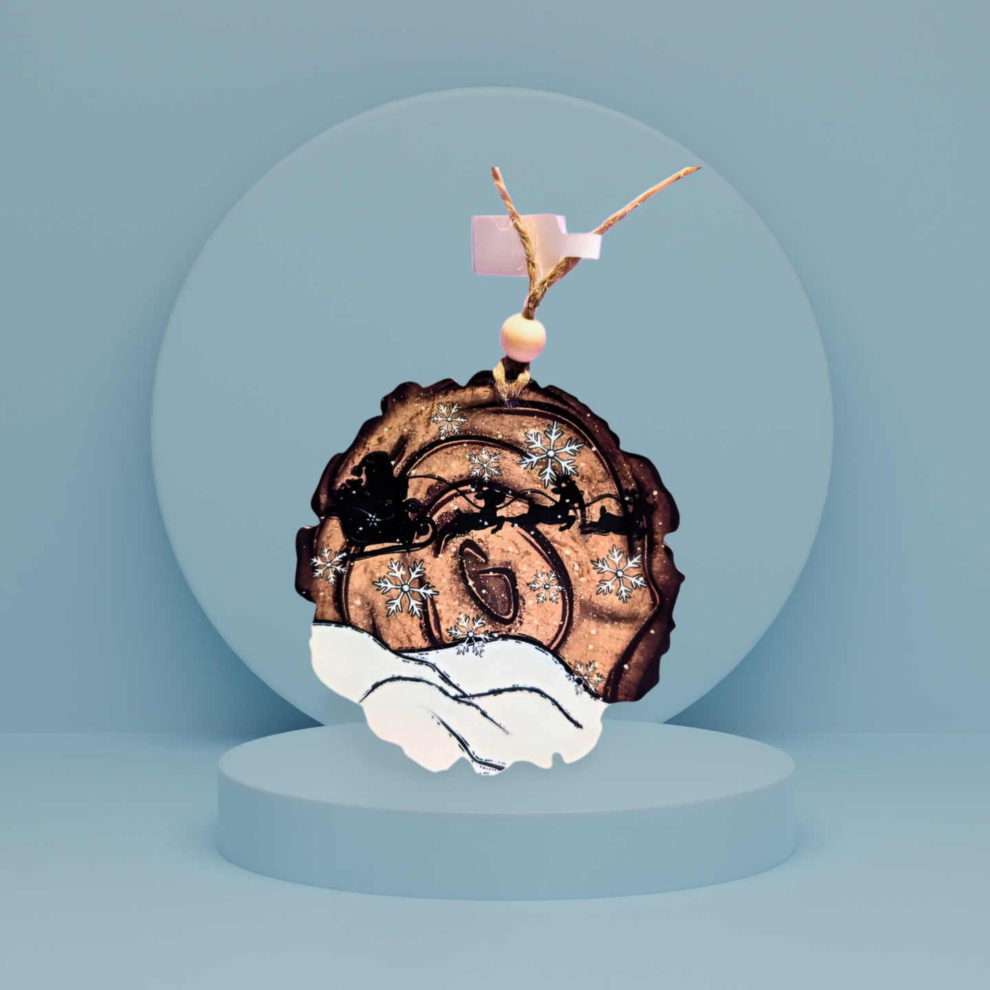 Wooden Slice Sublimated Ornament