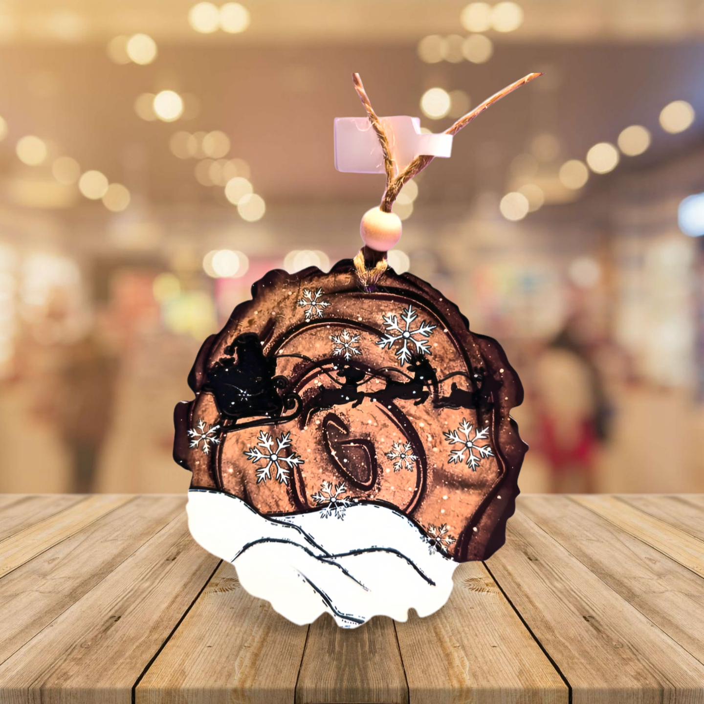 Wooden Slice Sublimated Ornament