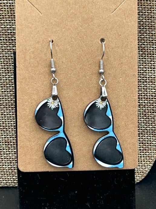 Sunglass Shaped Sublimated Earrings