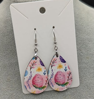 Easter Themed Teardrop Shaped Sublimated Earrings