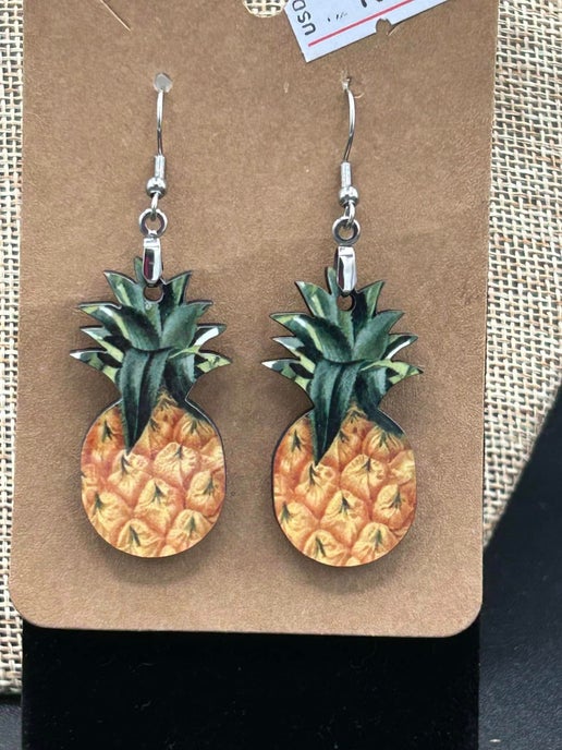 Pineapple Shaped Sublimated Earrings