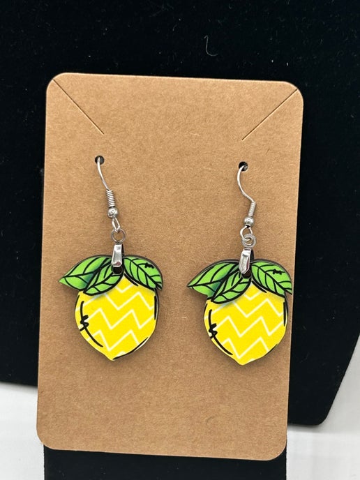 Lemon Shaped Sublimated Earrings