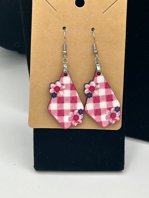 Fancy Flower Shaped Sublimated Earrings
