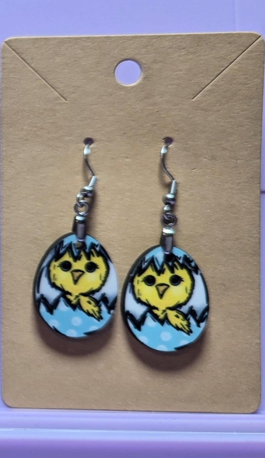 Egg Shaped Sublimated Earrings