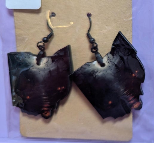 Ohio Shaped Sublimated Earrings